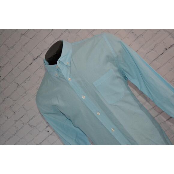 46157-a J.Crew Dress Shirt Front Pocket Slim Fit Blue Cotton Size XL Mens - Picture 3 of 7